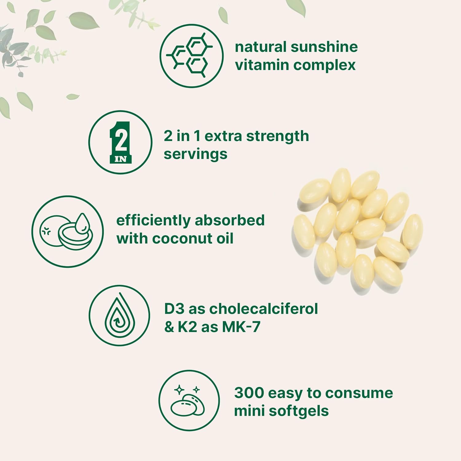 71OKu6e0p7L._AC_SL1500_.jpg Micro Ingredients Vitamin D3 10,000iu + K2 200mcg Coconut Oil Softgels & Lions Mane Mushroom Supplement Powder Bundle 2 Pack | Essential Sunshine Vitamins | Natural Superfood for Brain, Energy, & Immu - Image 4