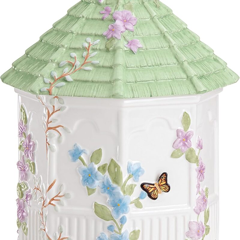 Lenox Butterfly Meadow Figural Gazebo Cookie Jar, 10-Inch, White