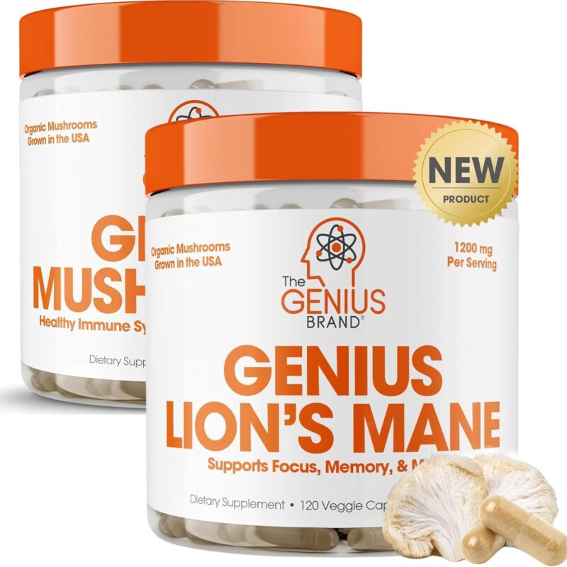 The Genius Brand - Genius Lion's Mane & Mushroom Natural Focus & Energy Bundle