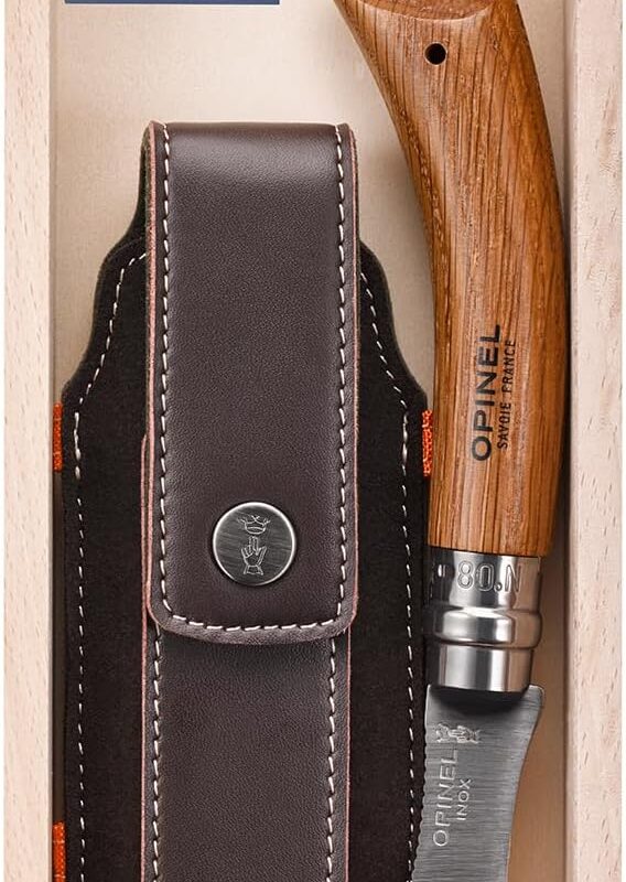 OPINEL No.8 Mushroom Folding Knife Gift Box – Foraging Knife & Sheath in Pencil Box