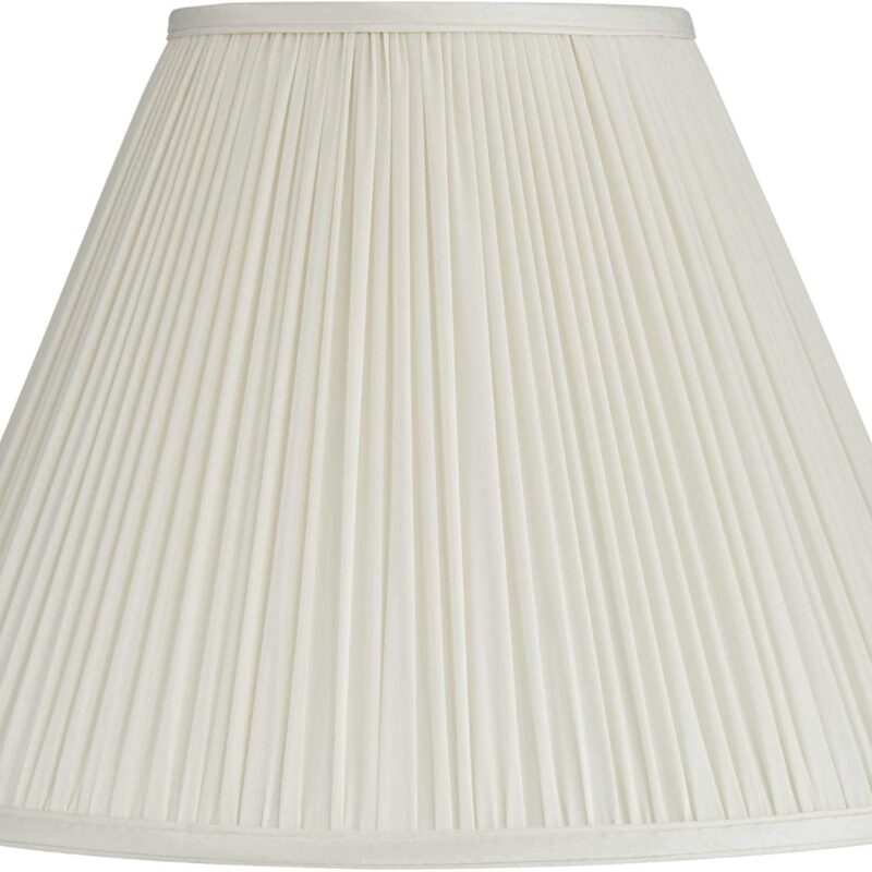 Beige Mushroom Pleated Medium Empire Lamp Shade 7" Top x 16" Bottom x 12" Slant x 11.25" High (Spider) Replacement with Harp and Finial - Springcrest