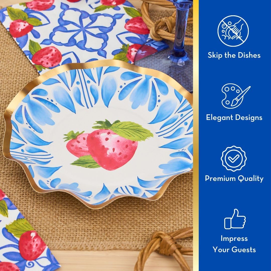71XswPFewAL._AC_SL1080_.jpg Sophistiplate 64Pcs Tableware Set. Decorative Paper Plates. Premium, Heavyweight Plates for Party Decorations. Party Supplies Set Includes Dinner, Salad, Plates & Napkins - Image 5