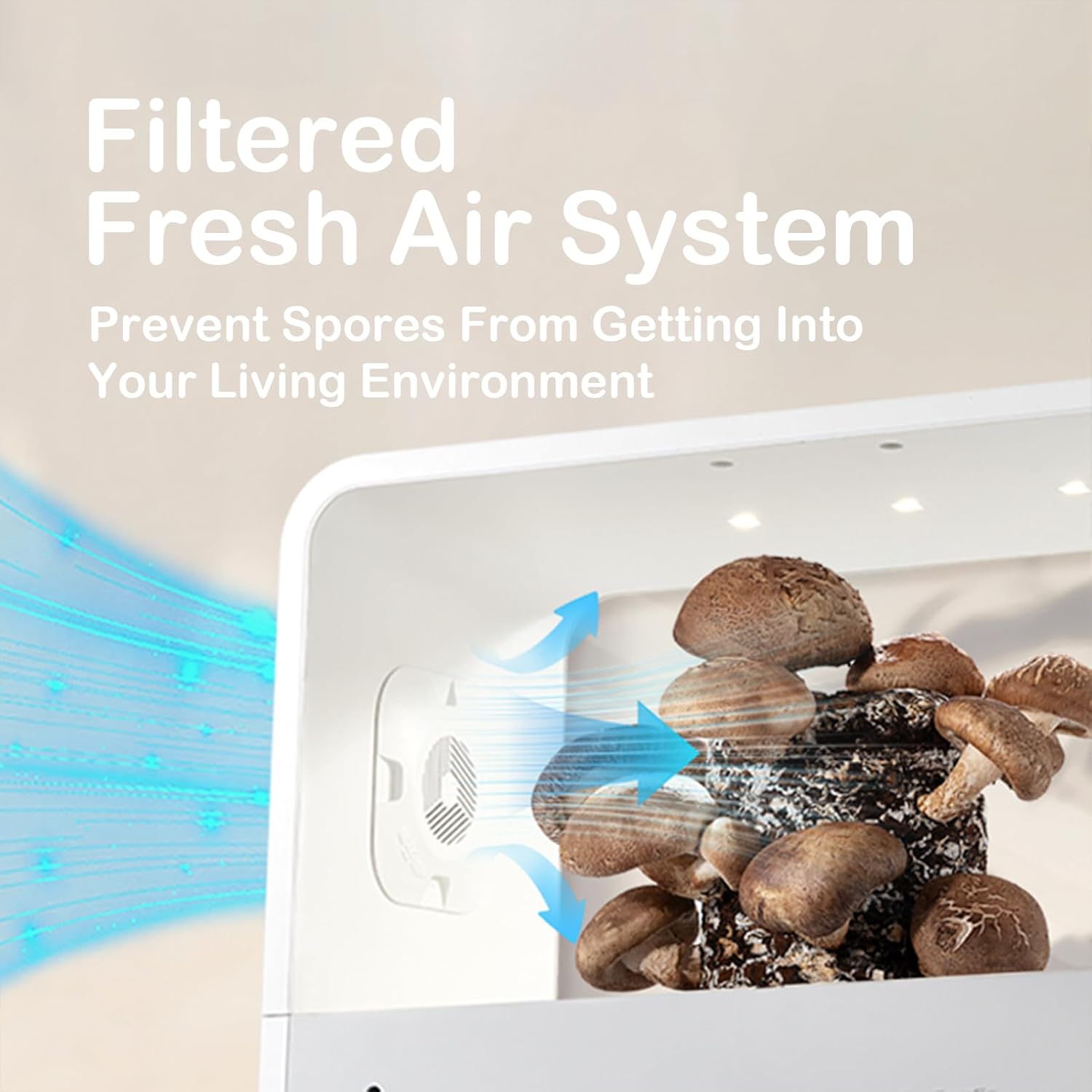 71YD71AqL5L._AC_SL1500_.jpg Mushroom Monotub Grow Kit, Intelligent Mushroom Eco Box with Lighting,Mushroom Growing Box Automatic Humidification Automatic Exhaust - Image 4