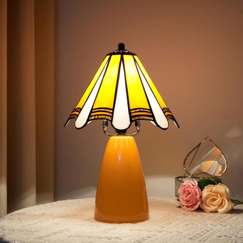 Tiffany Lamp Bedside Table Lamp-Mushroom,Stained Glass Lamp for Bedroom Dorm Living Kitchen, Aesthetic Cute Home Decor Gift