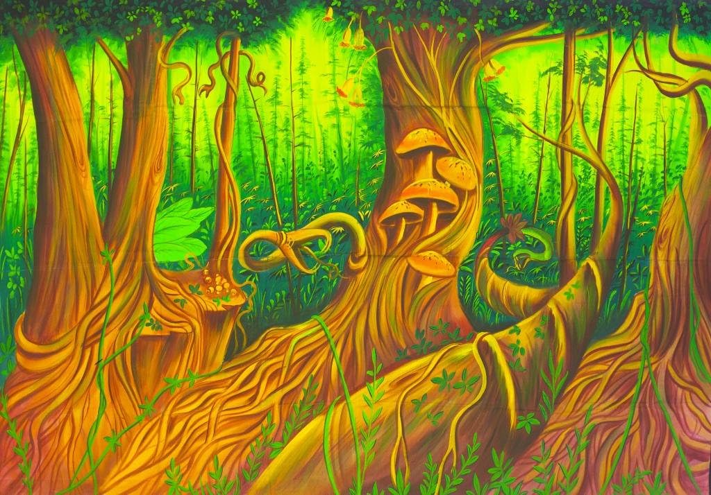 71en2TeeUcL._AC_SL1024_.jpg UV Painting 78x59inch/200x150cm Psychedelic Nature Magic Mushrooms