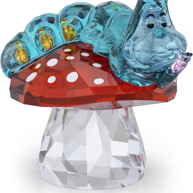 Swarovski Alice In Wonderland Crystal Figurine Caterpillar, Multicolored Crystals with Metal Accents, Part of the Swarovski Alice in Wonderland Collection
