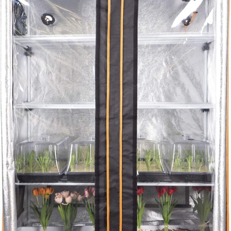 48"x24"x72" Multi-Storey Grow Tent, Extra-Large Observation windows, Heavy-Duty 600D Mylar Plant Tent, Waterproof Growing Tents, Fit in Indoor Planting, Hydroponics, 4-Layers of seedlings
