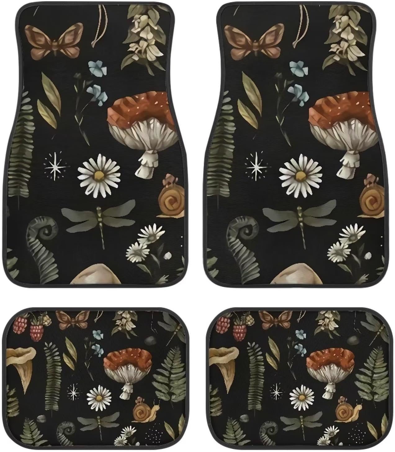 71iSdeQCZL._AC_SL1500_.jpg Mushroom Car Floor Mats 4 Pcs All-Weather Car Mats,Waterproof Fit Automotive Floor Carpet for Cars Trucks SUV,Universal Floor Liner Car Accessories - Image 3
