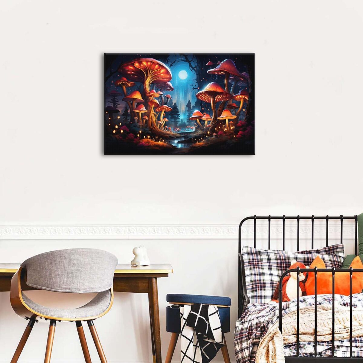 Fairy Forest Mushroom Wall Art Whimsical Pictures Canvas Prints Artwork ...