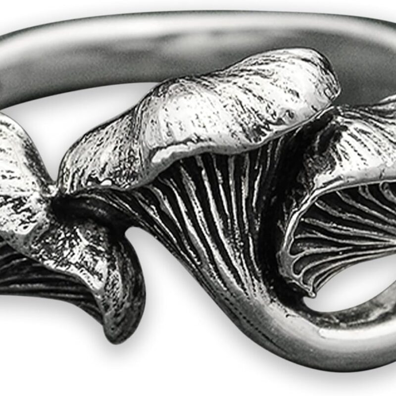 Sterling Silver Rings - Sterling Silver Chanterelle Mushroom Ring, Mushroom Silver Jewelry for Women, Recycled Silver, Women’s Rings
