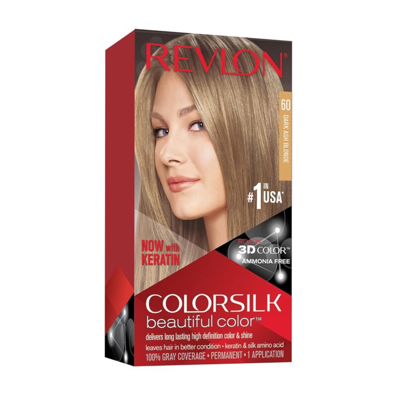 71lR-VoLtL._SL1500_.jpg Revlon Colorsilk Beautiful Haircolor Ammonia-free Permanent Haircolor (#60 Dark Ash Blonde), 1 Count (Pack of 12)