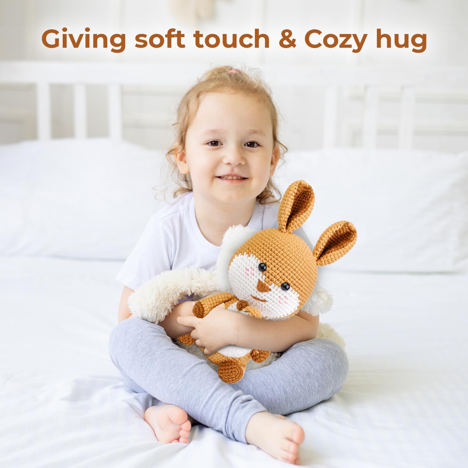 71sWvlzlfgL._SL1500_.jpg Already Made Kangaroo, Emotional Support Toys, Crochet Stuffed Handmade Toys, Hand Crafted Kangaroo, Mink Wool Material, Special Gift, 12x25x14 cm - Image 6
