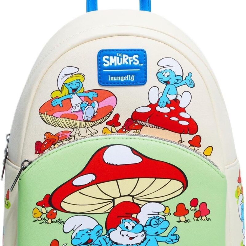 Loungefly The Smurfs Mushrooms Mini Backpack BLUE NONE