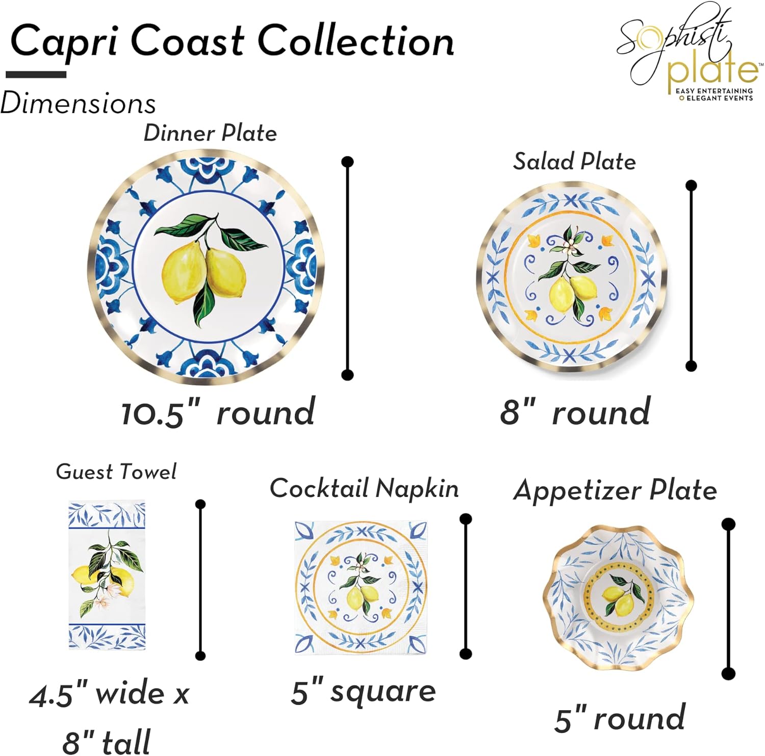71tkIravnCL._AC_SL1500_.jpg Sophistiplate 64Pcs Tableware Set. Decorative Paper Plates. Premium, Heavyweight Plates for Party Decorations. Party Supplies Set Includes Dinner, Salad, Plates & Napkins - Image 2