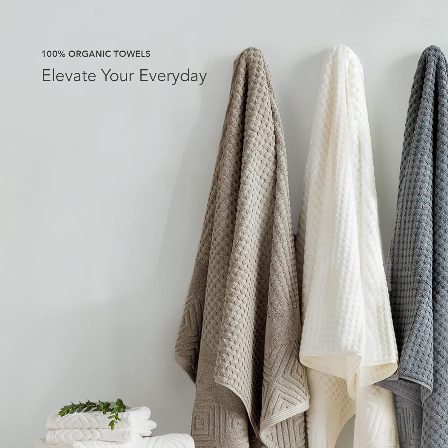 71uDesHwLuL._AC_SL1500_.jpg Texere 100% Organic Cotton Diamond Jacquard 700 GSM Luxury Bath Towel Sets - Ultra Soft and Absorbent Hotel and Spa Quality (Diamond, Black, 4 Bath Towels) - Image 7