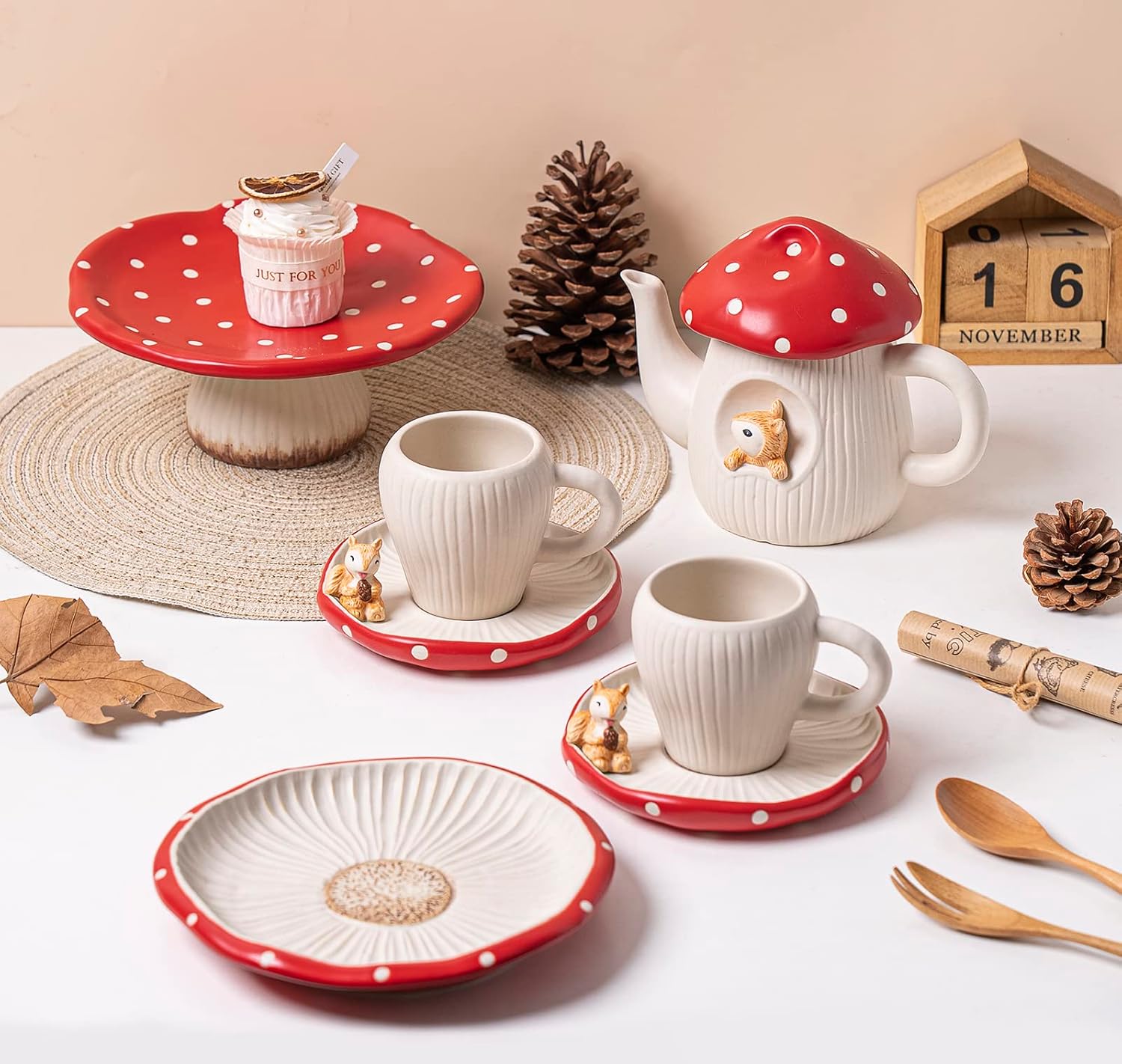 71yVw4hVosL._AC_SL1500_.jpg Cute Mushroom Mug with Saucer & Teapot - Image 7