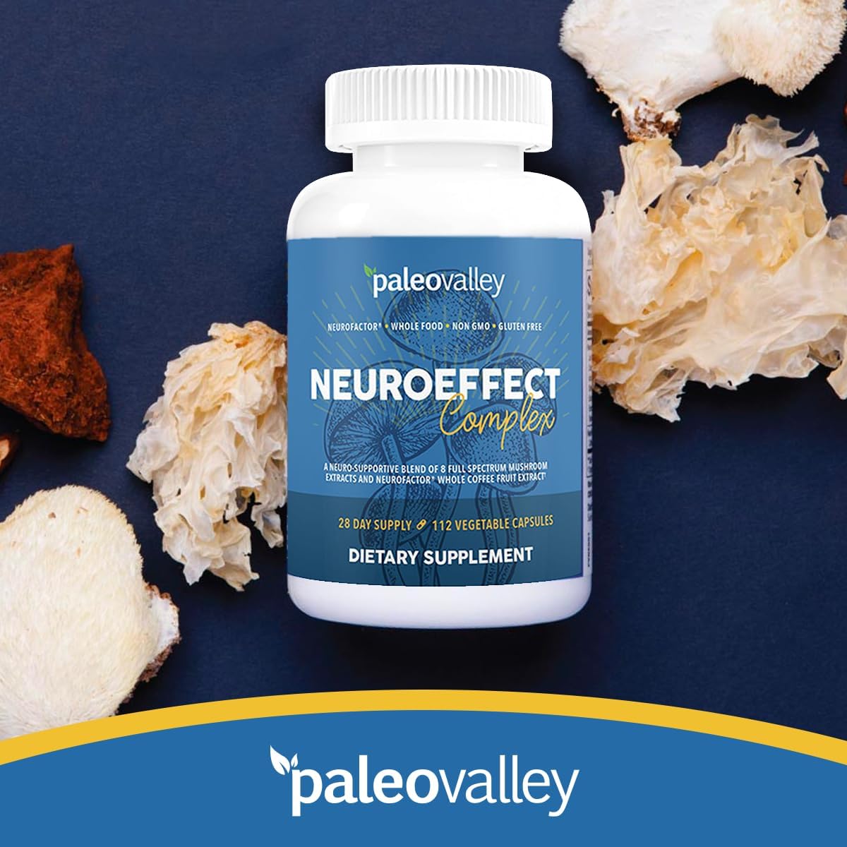 71z43b2iXRL._AC_SL1200_.jpg Paleovalley NeuroEffect - Neuro Mushroom Coffee Nutritional Supplement for Focus, Memory, and Energy Support - 28-Day Supply - 8 Full Spectrum Mushroom and Whole Coffee Fruit Extracts - Image 7