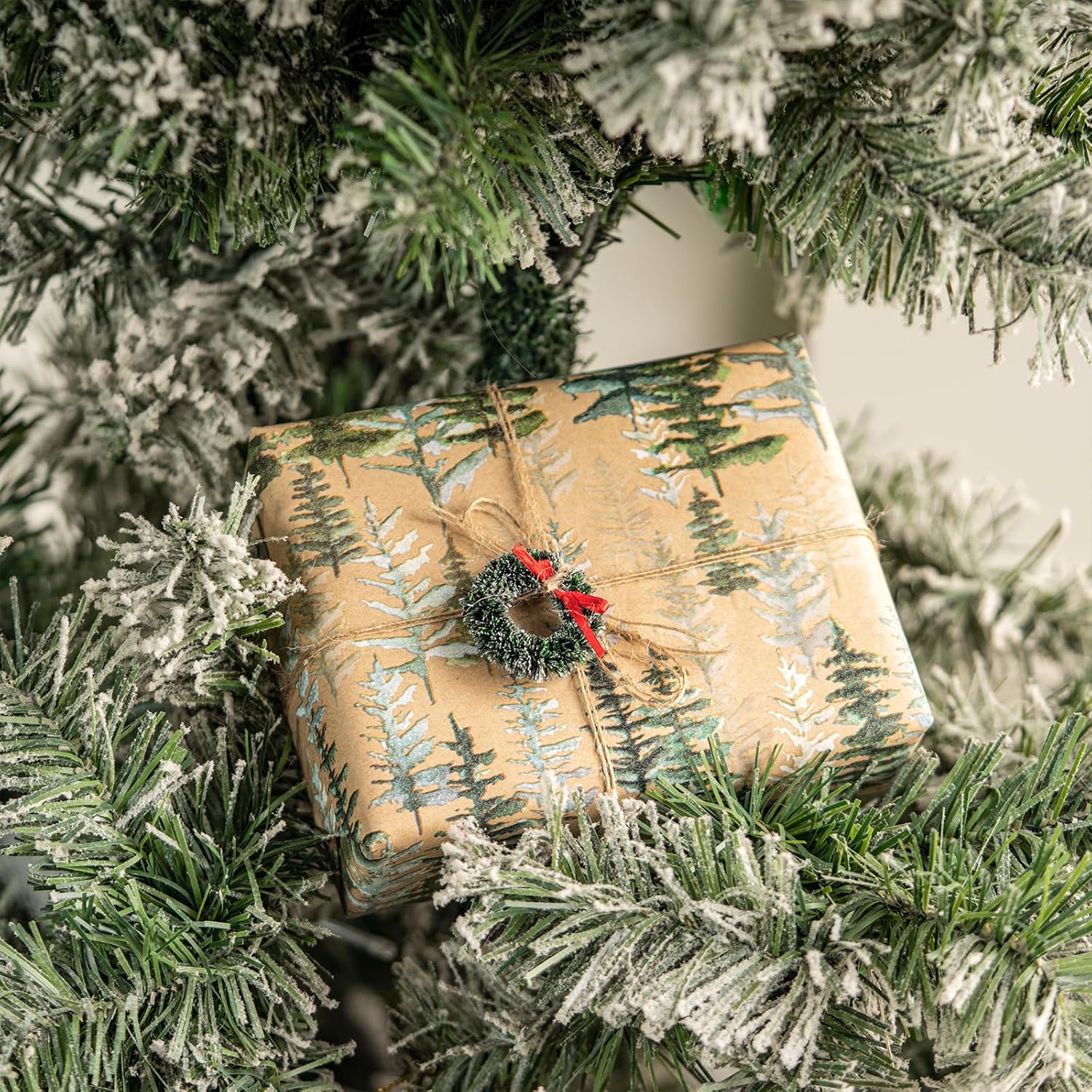 81MNlnR3RL._AC_SL1500_.jpg RUSPEPA Christmas Wrapping Paper, Jumbo Roll Kraft Paper - Christmas Tree Design for Holiday Gift Wrap - 30 Inches x 100 Feet - Image 7