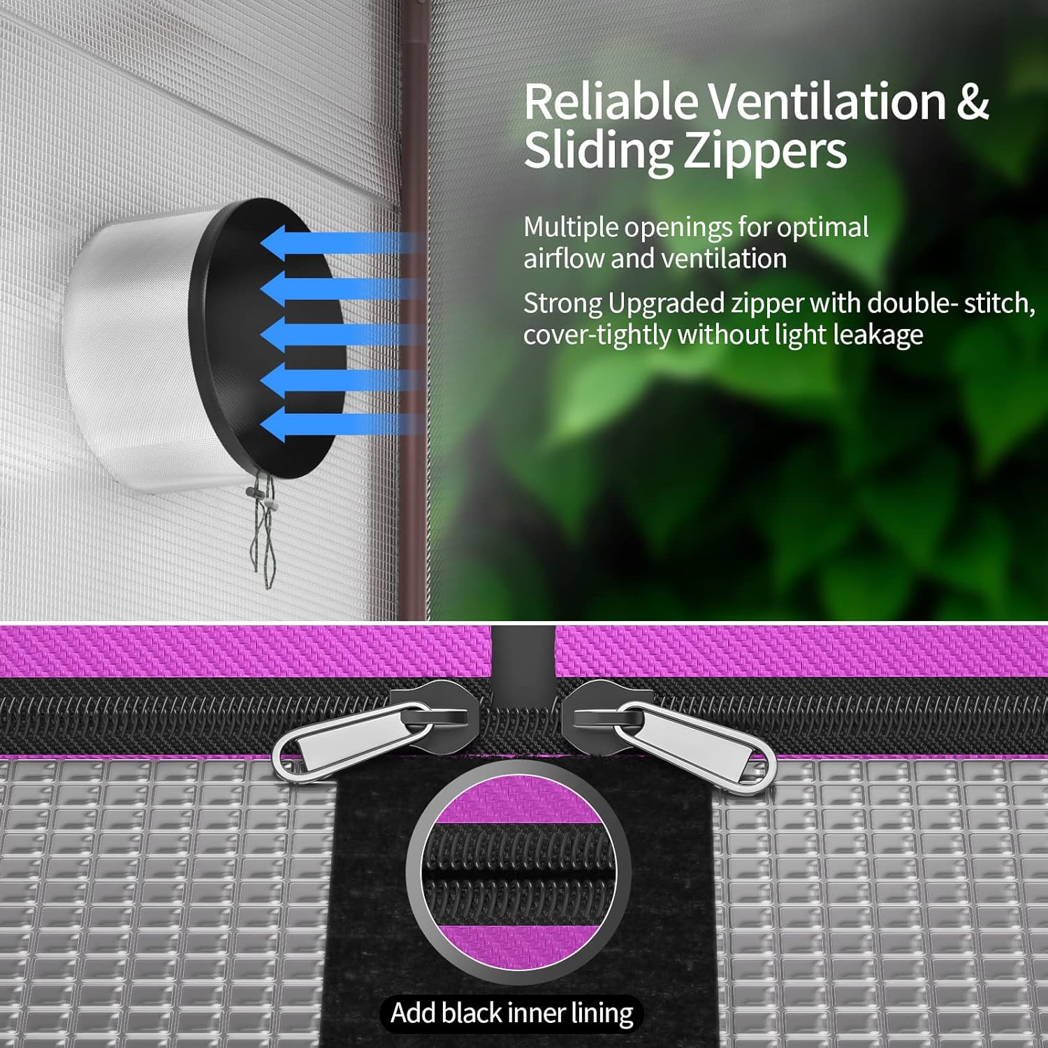 8147IEXSmRL._AC_SL1500_.jpg ATOUR 4x2 Grow Tent, 48"x24"x60''High Reflective Mylar 1680D Hydroponic Grow Tents, Waterproof Grow Tent with Double Cleart Observation Door and Floor Tray, for Indoor Plant Growing - Image 5