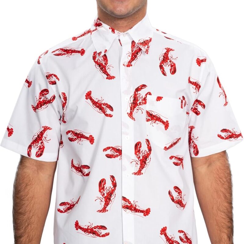 Seinfeld Cosmo Kramer Lobster Button-Up White Shirt