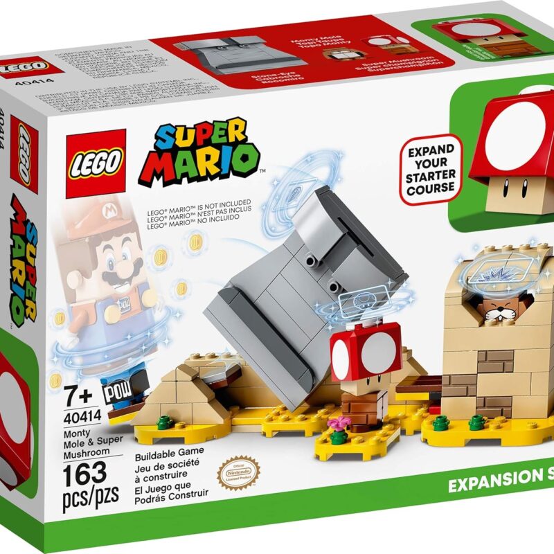 Lego Super Mario: Monty Mole & Super Mushroom Expansion Set - 163 Piece Building Kit - Lego, 40414, Ages 7+