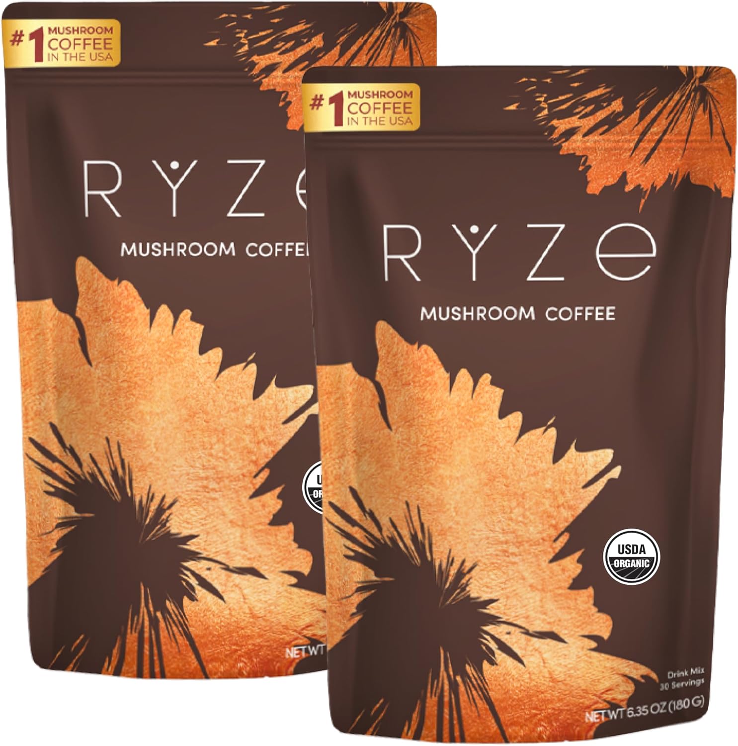 81C-F8j3l9L._AC_SL1500_.jpg RYZE Starter Kit | Mushroom Coffee Bundle | 6 Adaptogenic Mushrooms | USDA Organic | Instant Coffee | MCT Oil | USA Grown | Better Energy, Focus, Digestion, Immunity | 60 servings