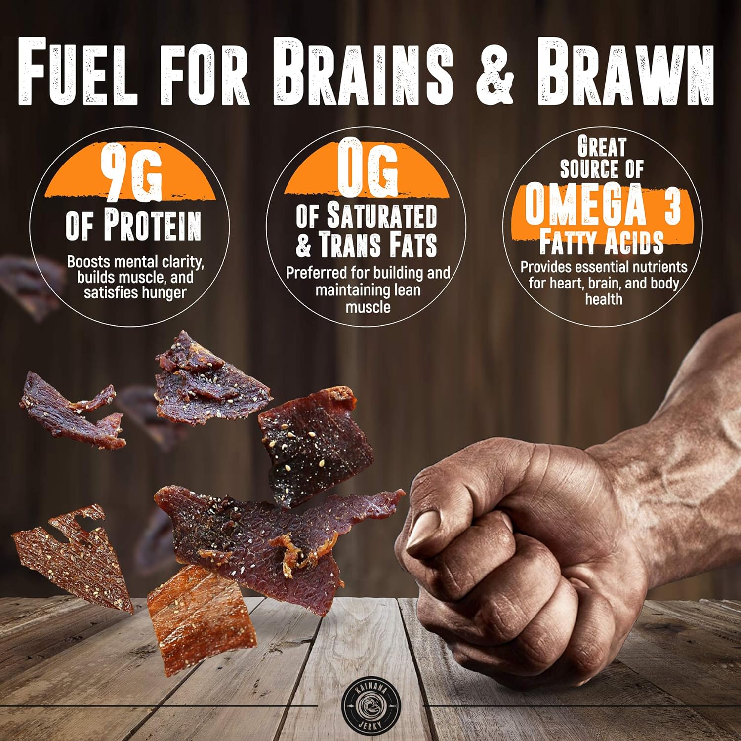 81D58MgMFL._SL1500_.jpg Kaimana Wild-Caught Ahi Tuna Jerky - Teriyaki | Rich in Omega-3s & High in Protein | All-Natural & Organic Fish Jerky (3 pack, 2 oz) - Image 4