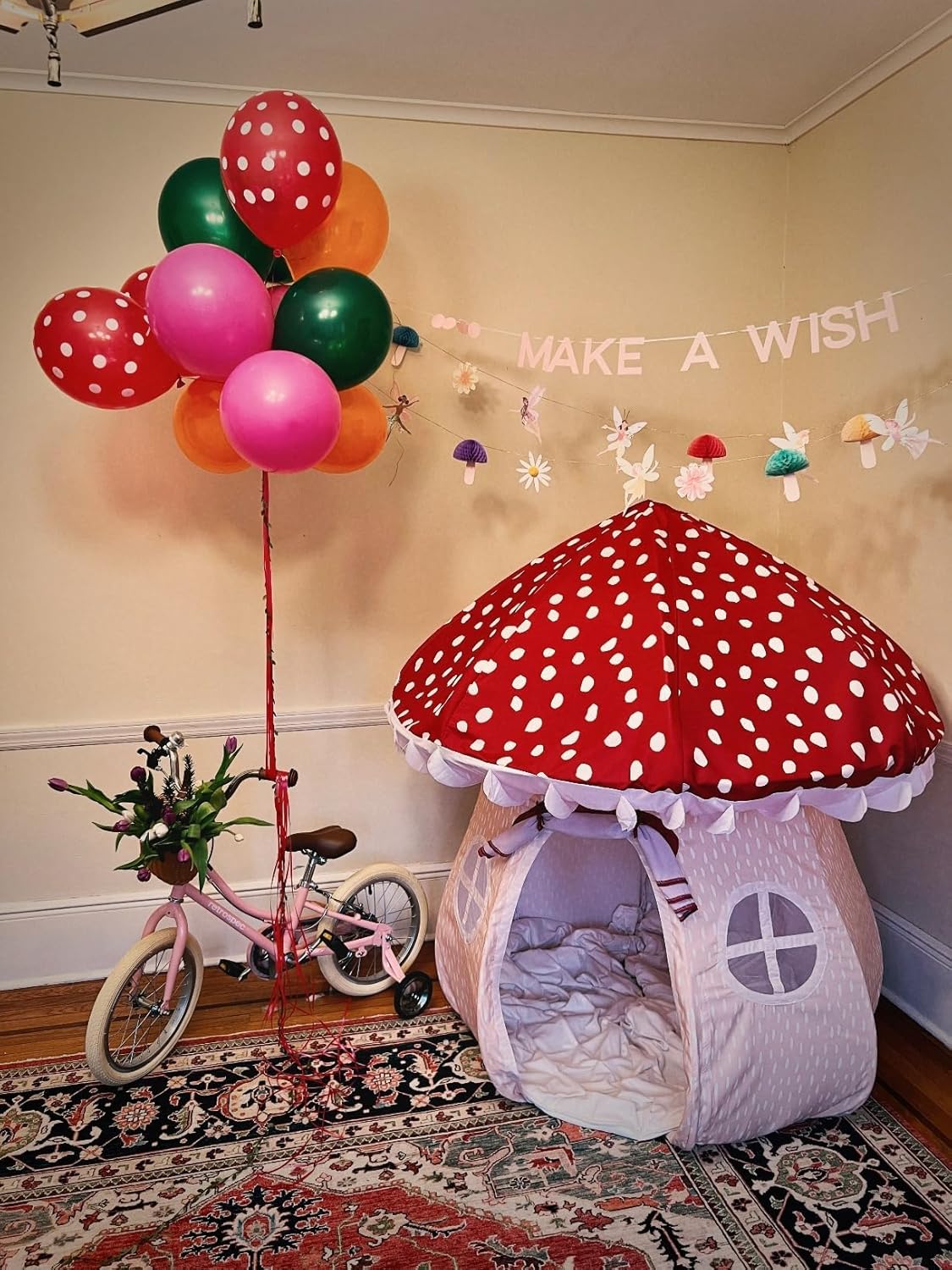 81FztJFdZXL._AC_SL1500_.jpg Asweets Mushroom Tent Kids Playhouse Tent – Boys and Girls Play Fort with Exquisite Design for Imaginative Indoor/Outdoor Play Tent - Image 2