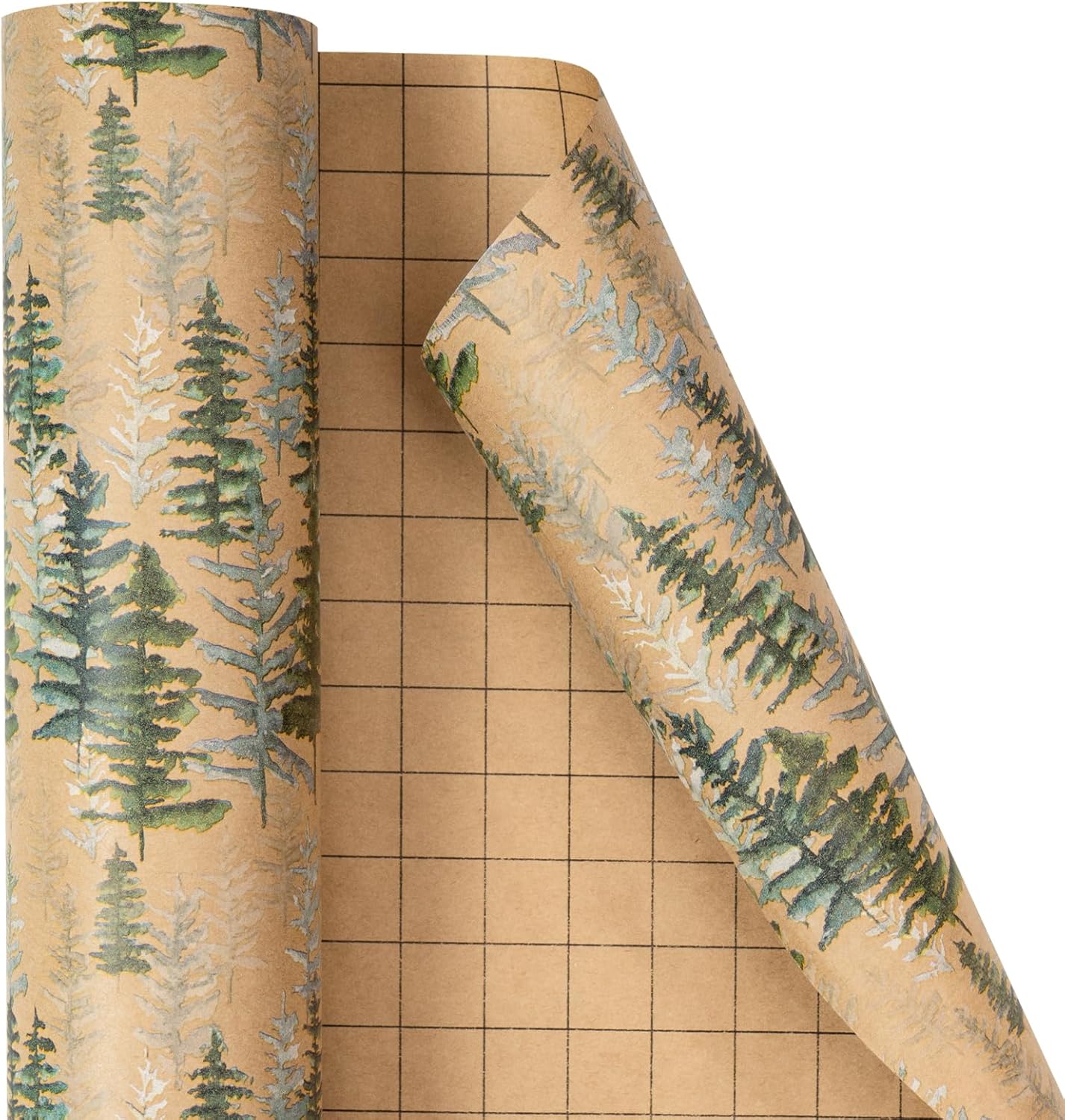 81IC2WIKryL._AC_SL1500_.jpg RUSPEPA Christmas Wrapping Paper, Jumbo Roll Kraft Paper - Christmas Tree Design for Holiday Gift Wrap - 30 Inches x 100 Feet - Image 6