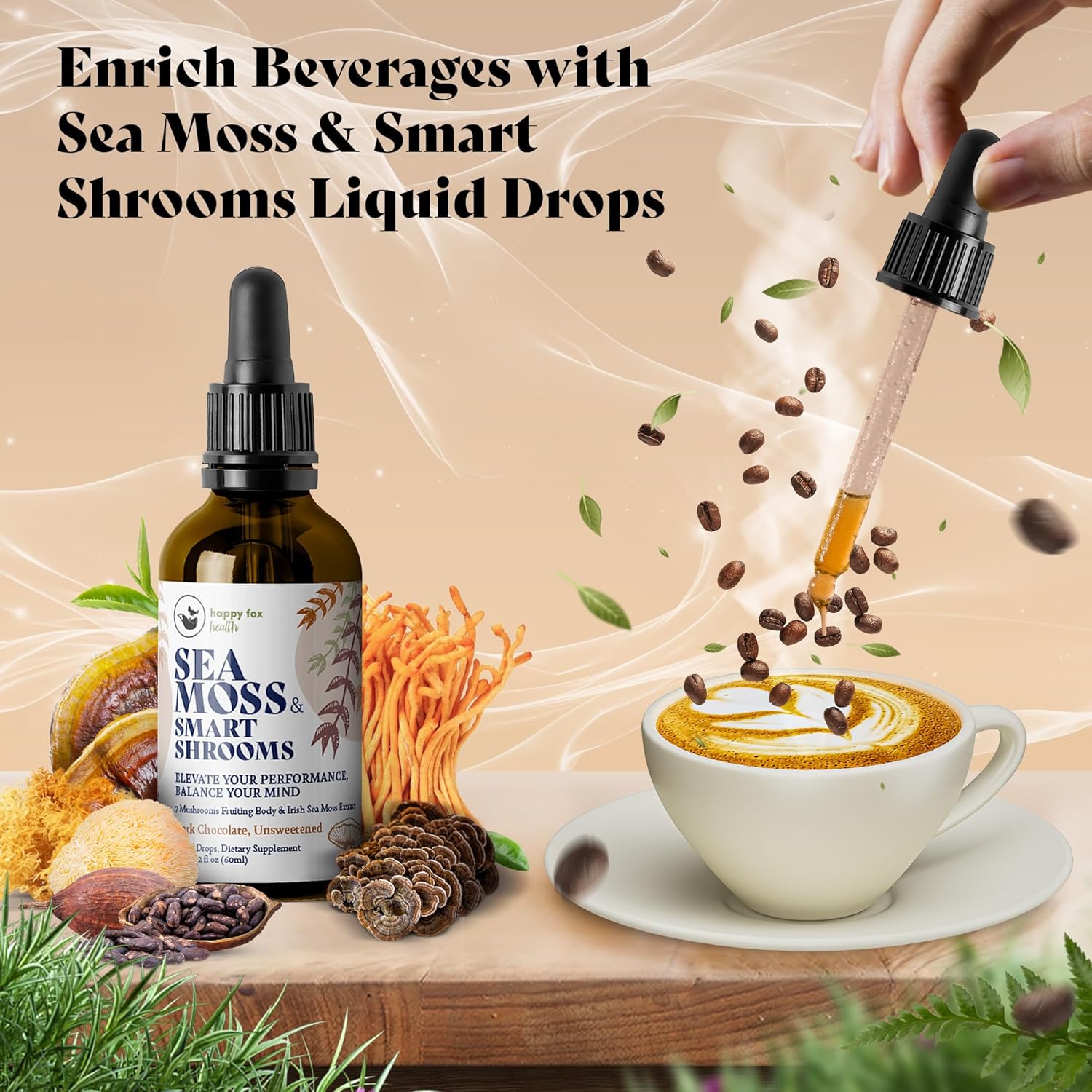 81MMyUBBB9L._AC_SL1500_.jpg Brain & Body Raw Bundle - Organic Sea Moss for Seamoss Gel (Family Size) & Smart Shrooms Liquid Drops in Chocolate Flavor - Irish Sea Moss & Mushroom Complex, Nootropic Brain Supplements for Memory & - Image 2