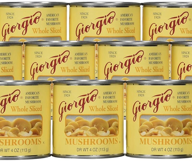 Giorgio whole sliced Mushrooms, 4 Ounce (Pack of 36)