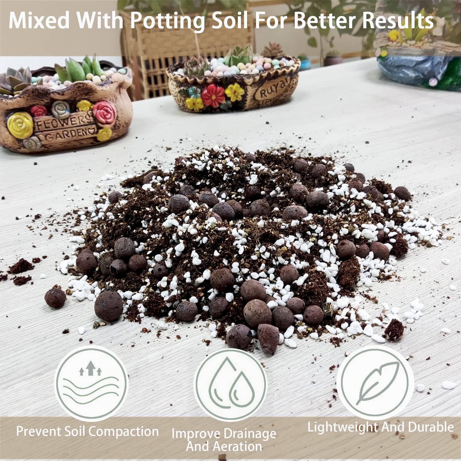 81UMJesYSL._AC_SL1500_.jpg Natural Coarse Vermiculite 5QT for Plants Organic Occurring Mineral Potting Mix Grow Medium for Potted Plants, Hydroponics, Terrariums, Orchids, Mushroom Growing Or Reptile Habitats - Image 3