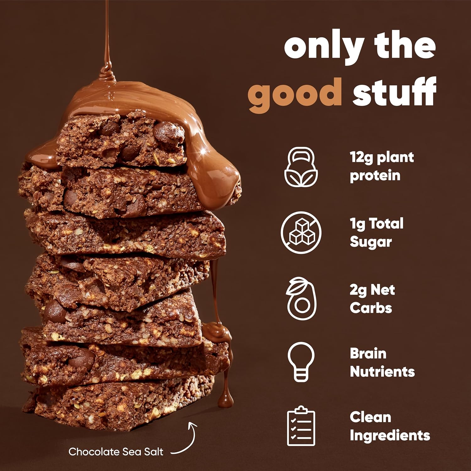 81VghQjV1ML._SL1500_.jpg IQBAR Brain and Body Keto Protein Bars - Peanut Butter Chip and Almond Butter Chip - 12 Count Energy Bars - Low Carb Protein Bars - High Fiber Vegan Bars Low Sugar Meal Replacement Bars - Image 7