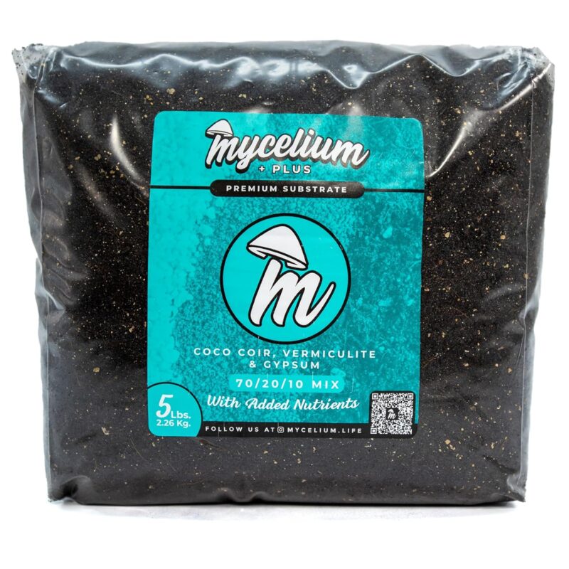 Mycelium Plus CVG Substrate with Proprietary Blend - Organic CVG with Cultivation Enhancer - Ideal for High Yield Dung-Loving Mushroom Cultivation - Sterilized 5LB Bag for Beginners & Pros