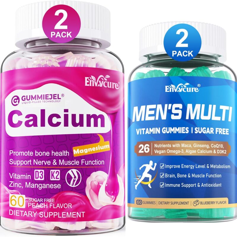Sugar Free Calcium Gummies 120 Count + Mens Multivitamin Gummies 120 Count