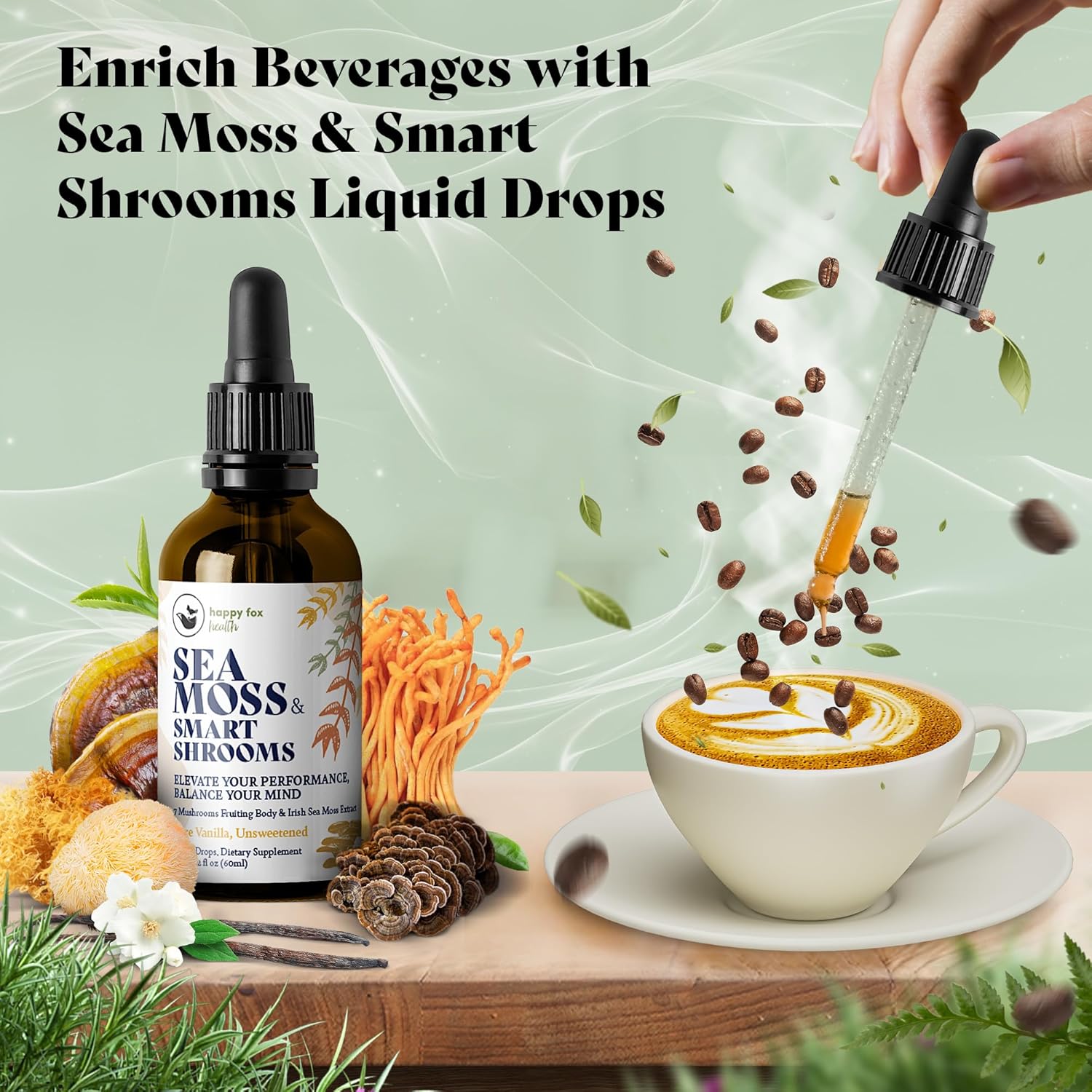 81d5WF16s2L._AC_SL1500_.jpg Brain & Body Raw Bundle - Organic Sea Moss for Seamoss Gel (Family Size) & Smart Shrooms Liquid Drops in Vanilla Flavor - Irish Sea Moss & Mushroom Complex, Nootropic Brain Supplements for Memory & Fo - Image 5