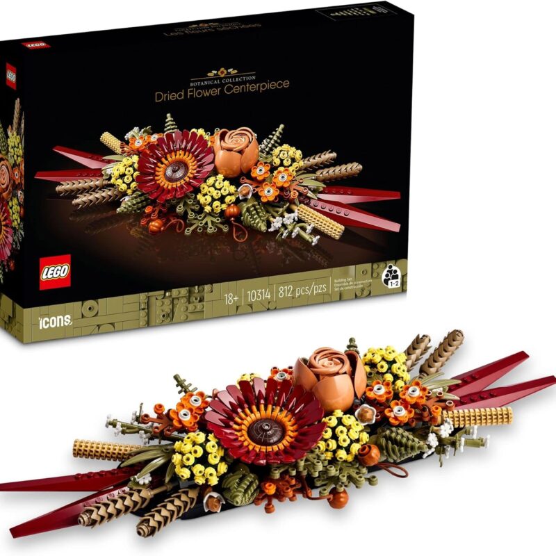 LEGO Icons Dried Flower Centerpiece Building Set - Artificial Flowers for Dinner Table Centerpieces, Adults Ages 18+ - Floral Home Decor - 10314