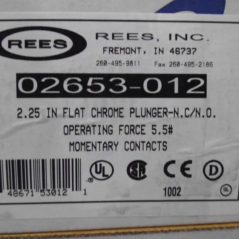 REES 02653012 Mushroom Cap, 2-1/4 in, Plunger, Chrome, Flat
