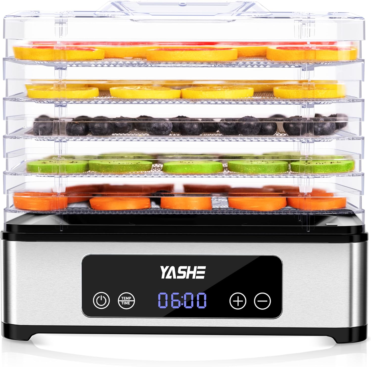 81hFtX0kaUL._AC_SL1500_.jpg YASHE Food Dehydrator Machine, 5 Stainless Steel Trays Food Dryer, 48H Timer and Temperature Control, Recipes Book Included, 420W Dehydrators for Food and Jerky, Herbs, Meat, Fruit, Dog Treats - Image 9