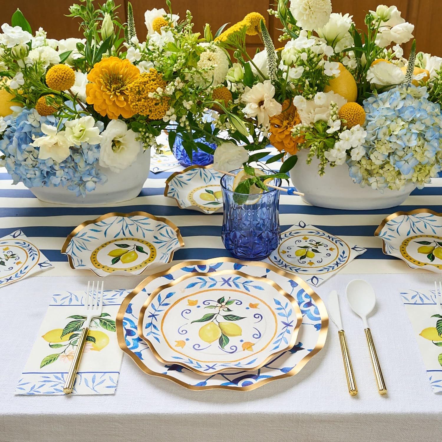 81heLZmm7L._AC_SL1500_.jpg Sophistiplate 64Pcs Tableware Set. Decorative Paper Plates. Premium, Heavyweight Plates for Party Decorations. Party Supplies Set Includes Dinner, Salad, Plates & Napkins - Image 7