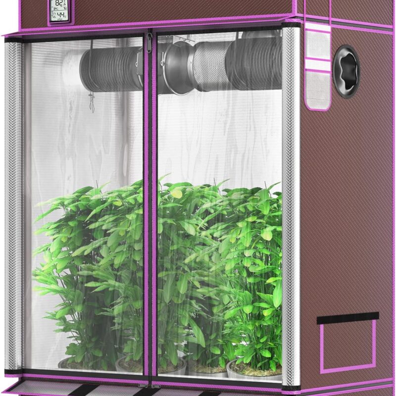 ATOUR 4x2 Grow Tent, 48"x24"x60''High Reflective Mylar 1680D Hydroponic Grow Tents, Waterproof Grow Tent with Double Cleart Observation Door and Floor Tray, for Indoor Plant Growing