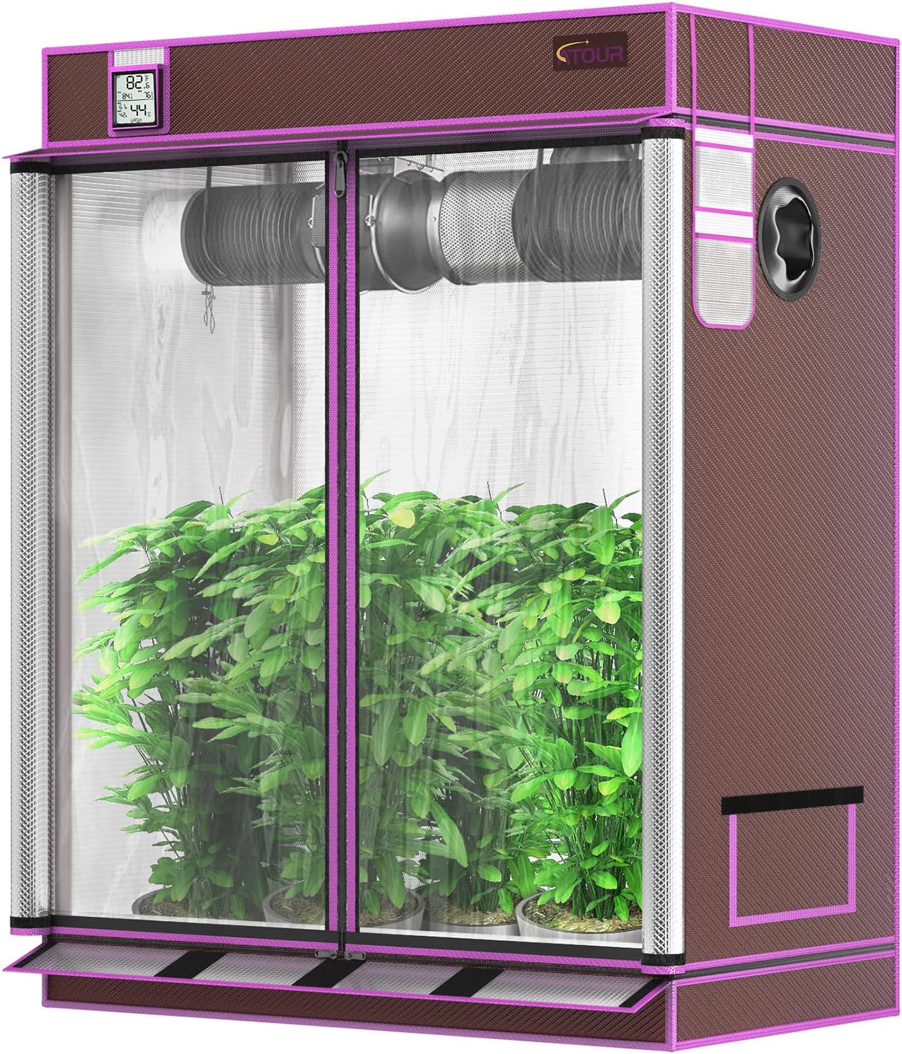 81iY20FGGjL._AC_SL1500_.jpg ATOUR 4x2 Grow Tent, 48"x24"x60''High Reflective Mylar 1680D Hydroponic Grow Tents, Waterproof Grow Tent with Double Cleart Observation Door and Floor Tray, for Indoor Plant Growing