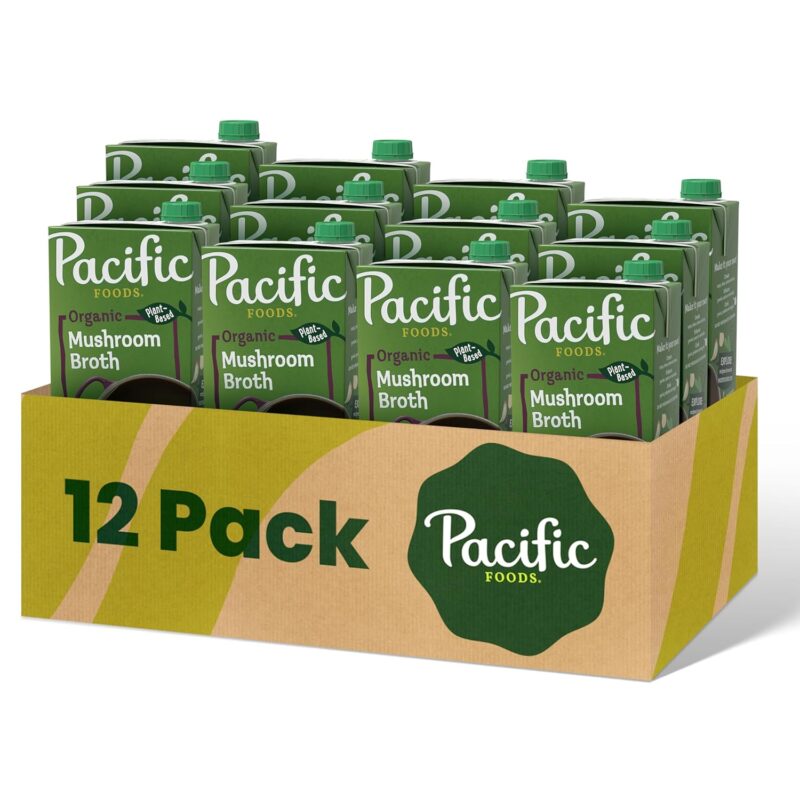 Pacific Foods Organic Mushroom Broth, 32 oz Carton (Case of 12)