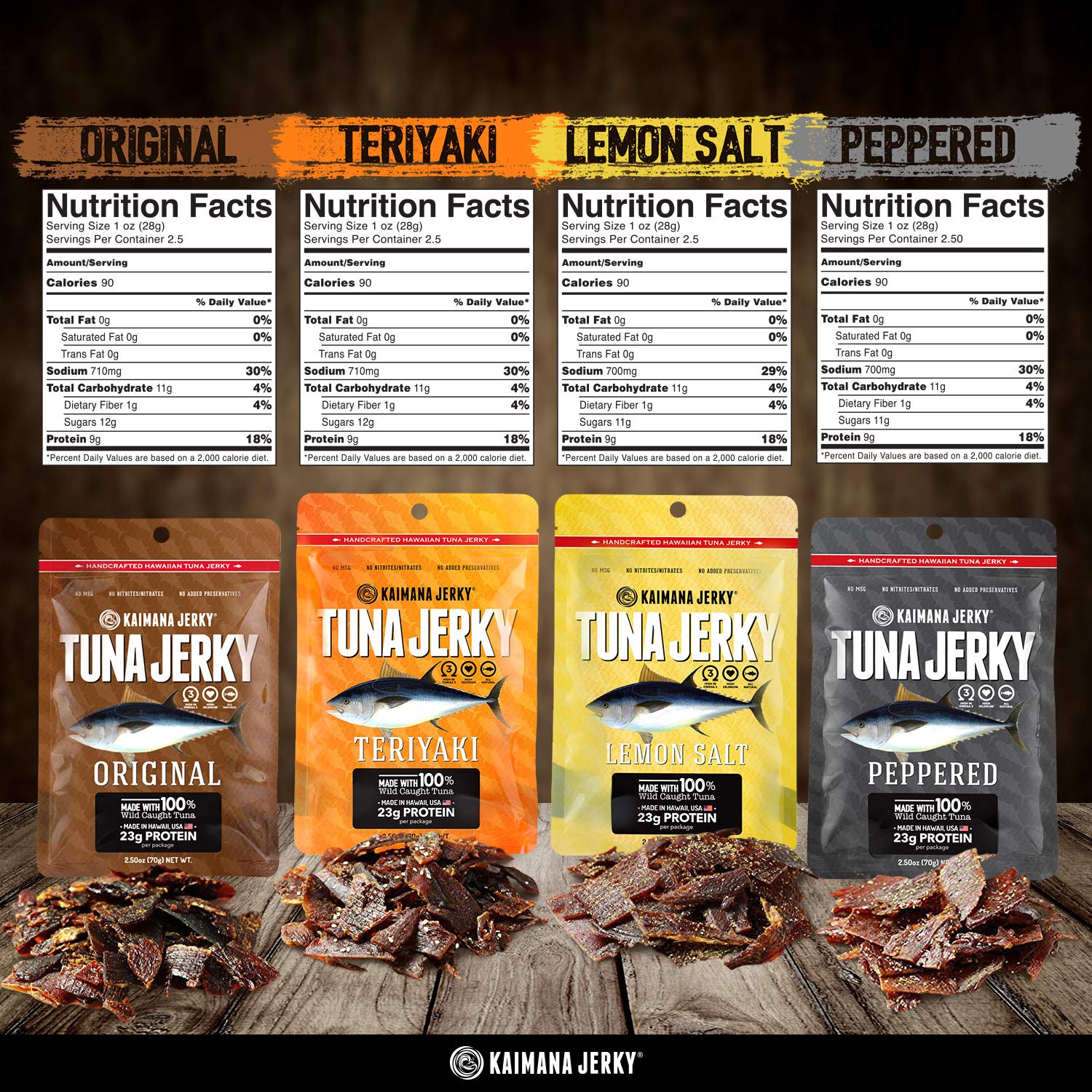 81mbuXR6cFL._SL1500_.jpg Kaimana Wild-Caught Ahi Tuna Jerky - Teriyaki | Rich in Omega-3s & High in Protein | All-Natural & Organic Fish Jerky (3 pack, 2 oz) - Image 6