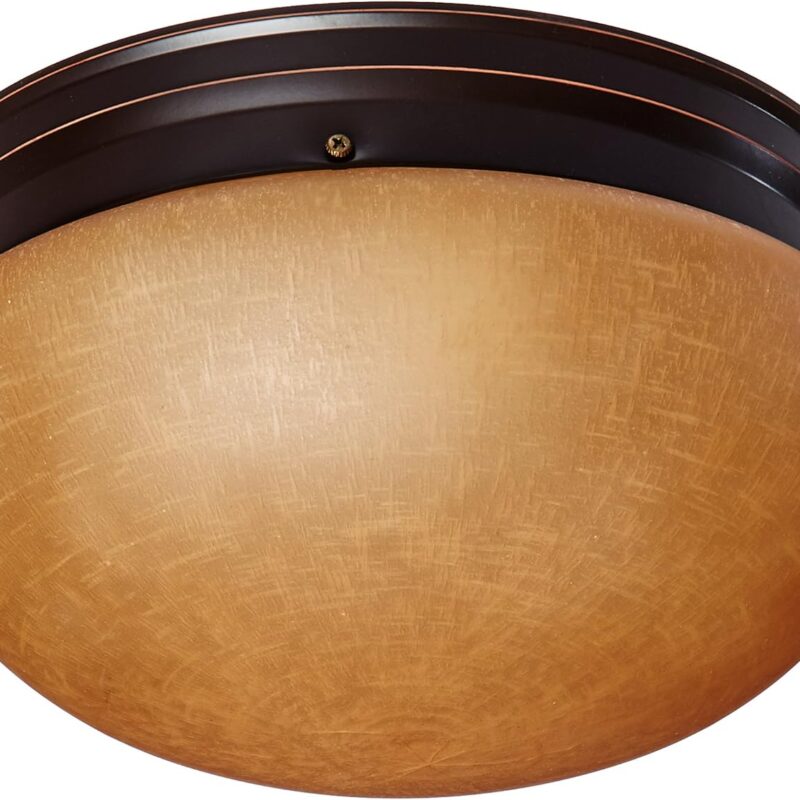 Nuvo Lighting 60/2646 Two Light Large Mushroom Flush Mount Ceiling Fixture with Champagne Linen Glass Shade