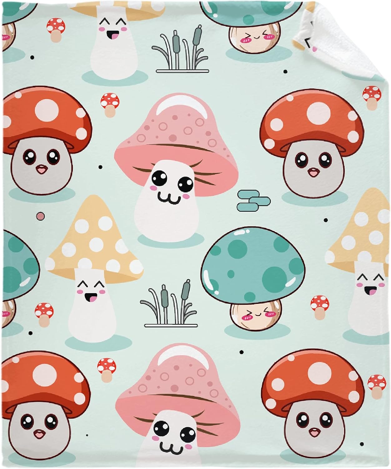 81rQSW3FzBL._AC_SL1500_.jpg Cute Mushroom Head Blanket Throw, Ultral Soft Warm Lightweight Flannel Fleece Micro Cartoon Anime Mushroom Blanket Suit for Bed Couch Sofa Travel Gift Home Mushroom Decor 120"x90" XL for Family