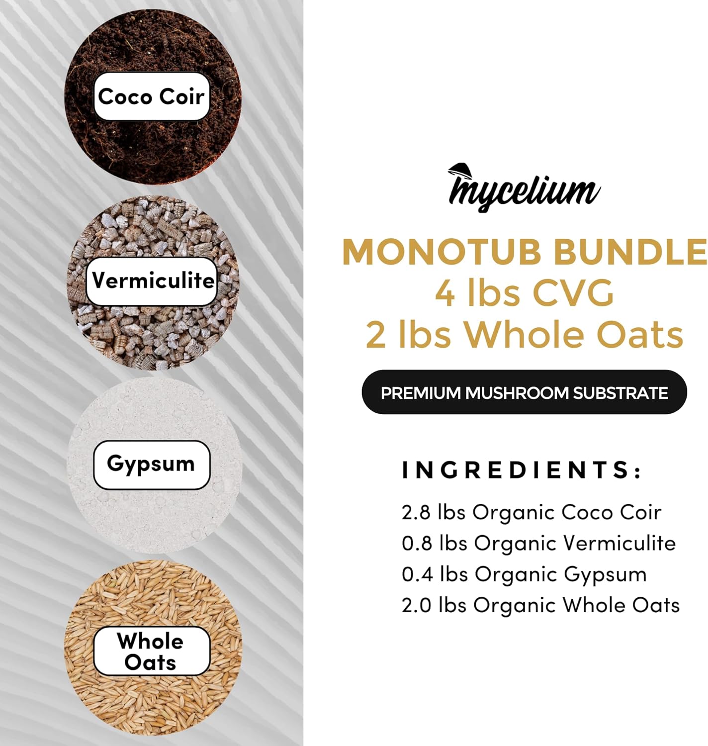 81xaGugczFL._AC_SL1500_.jpg Mycelium's Dung-Loving Mushroom Monotub Bundle - 4LB CVG & 2LB Whole Oats Grain | Expertly Prepared for Peak Mycelium Growth | Nutrient-Dense for Home Growers | Sterile Bags for Beginners & Pros - Image 4