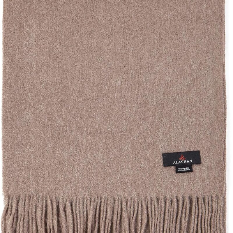 Cashmere Ultra-Fine Merino Wool and Cashmere Blend Woven Scarf -Luxe fabric-Lightweight- 72" x 12"