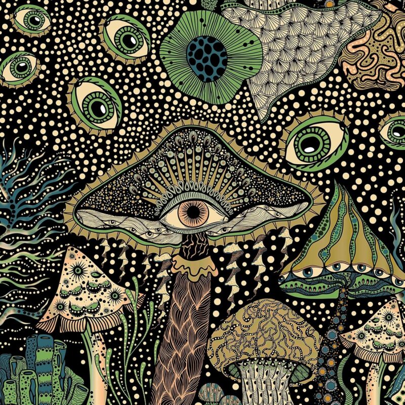 WENMER Peel and Stick Wallpaper Floral Wallpaper Boho Mushroom Wallpaper Mushroom Contact Paper Vinyl Self Adhesive Stick on Wallpaper for Bedroom Bathroom 17.7in x 98.4ft