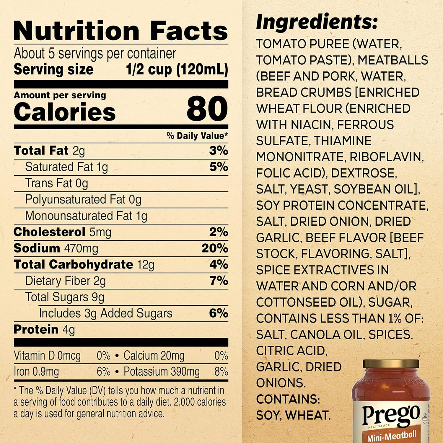 91TzBck5yEL._SL1500_.jpg Prego Mini-Meatball Pasta Sauce, Great Tomato Sauce for Pasta, 24 Ounce Jar (Pack of 12) - Image 3